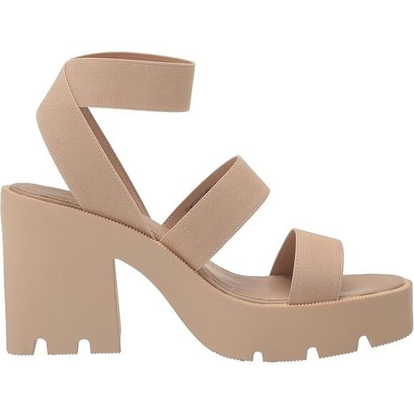 Madden Girl Women's Temple Lug Sole City Sandals, Sand Stretch Size 9M - Picture 1 of 6